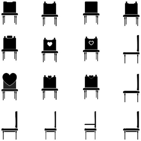 Black chairs and armchairs different shape - set icons. Foto de stock - Super Valor sin royalties y Suscripción, Código: 400-08954620