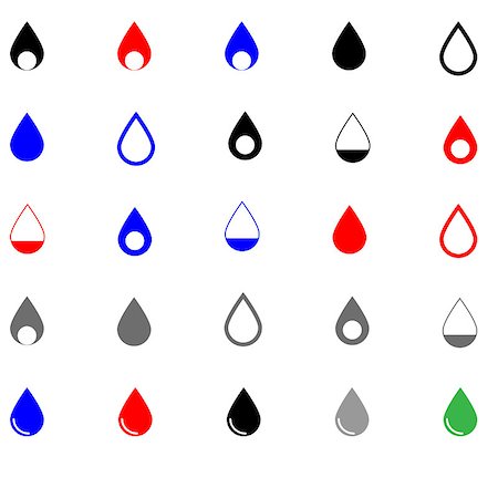 Drop blue, red, grey, black and green colour - set icons. Stock Photo - Budget Royalty-Free & Subscription, Code: 400-08954622
