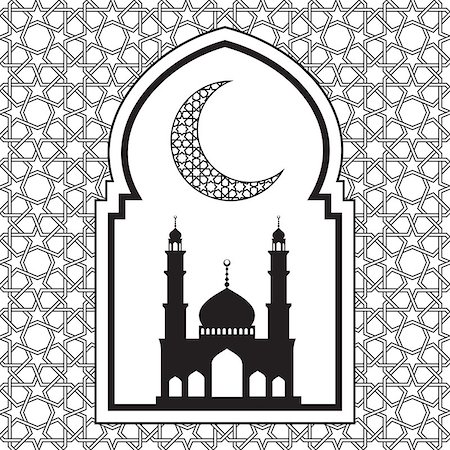 simsearch:400-08647515,k - Ramadan greeting card on white background. Vector illustration. Foto de stock - Super Valor sin royalties y Suscripción, Código: 400-08954722