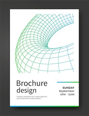 deniskolt (artist) - Abstract brochure template with torus wireframe. Working presentation. Vector flyer Foto de stock - Royalty-Free Super Valor e Assinatura, Número: 400-08954801