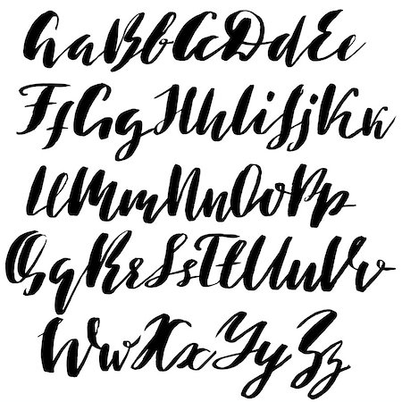 simsearch:400-08613470,k - Hand drawn font made by dry brush strokes. Grunge style alphabet. Handwritten font. Vector illustration Stockbilder - Microstock & Abonnement, Bildnummer: 400-08955034