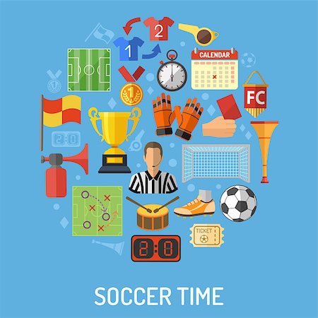 simsearch:400-08133793,k - Soccer and Football concept with flat icons Referee, Ball, stadium and Trophy, isolated vector illustration Photographie de stock - Aubaine LD & Abonnement, Code: 400-08955085