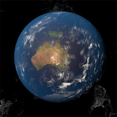 The Earth from space showing Australia and Indonesia. Other orientations available. Stock Photo - Budget Royalty-Free & Subscription, Code: 400-08955124