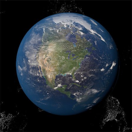 North America Canada USA from space. Stock Photo - Budget Royalty-Free & Subscription, Code: 400-08955128
