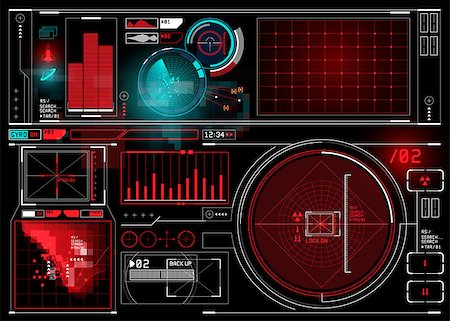 technical HUD display with futuristic digital interface elements. Vector illustration Stock Photo - Budget Royalty-Free & Subscription, Code: 400-08955163