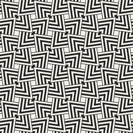 simsearch:400-09045556,k - Geometric Ornament With Striped Interlacing Rhombuses. Vector Seamless Monochrome Pattern. Modern Stylish Texture. Stockbilder - Microstock & Abonnement, Bildnummer: 400-08955315