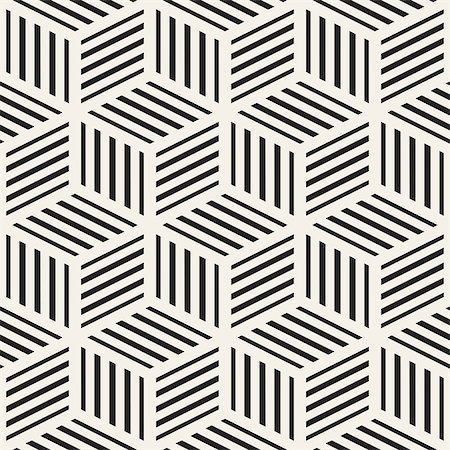 simsearch:400-08415945,k - Cubic Grid Tiling Endless Stylish Texture. Abstract Geometric Background Design. Vector Seamless Black and White Pattern. Stockbilder - Microstock & Abonnement, Bildnummer: 400-08955342
