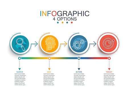 simsearch:400-08756550,k - Vector illustration infographic template with 3D circles paper label, business template for presentation. Creative concept for infographic, diagram, flowchart, workflow layout. Line business icon set. Stock Photo - Budget Royalty-Free & Subscription, Code: 400-08955368