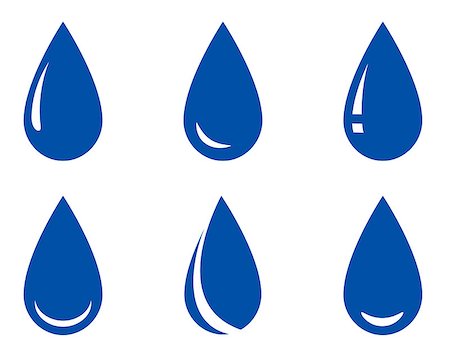 blue isolated glossy droplet set icons on white Stock Photo - Budget Royalty-Free & Subscription, Code: 400-08955434