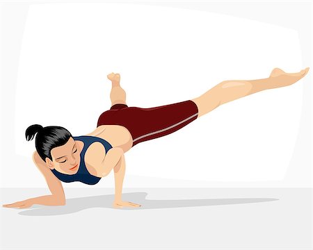 simsearch:400-06140923,k - Vector illustration of a girl doing handstand Stock Photo - Budget Royalty-Free & Subscription, Code: 400-08955451