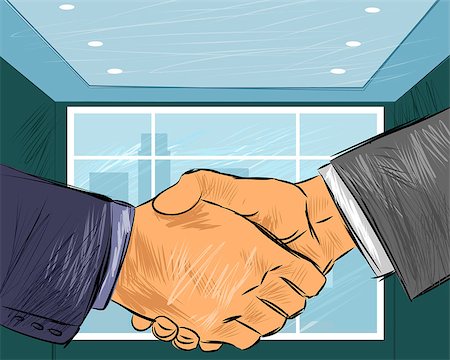 simsearch:400-08289045,k - Vector illustration of a two businessmen handshake Stock Photo - Budget Royalty-Free & Subscription, Code: 400-08955453