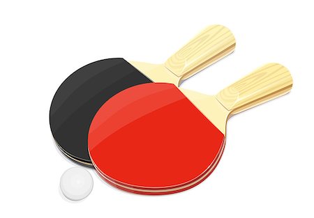 Table tennis racket and ball. Ping-pong sport game. Sports equipment. Vector illustration, eps10 isolated white background Foto de stock - Super Valor sin royalties y Suscripción, Código: 400-08955473