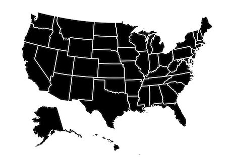 USA map vector illustration Fotografie stock - Microstock e Abbonamento, Codice: 400-08955509