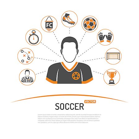 simsearch:400-08133793,k - soccer concept with two color Icons Set like football player, ball, award and referee. Isolated vector illustration Photographie de stock - Aubaine LD & Abonnement, Code: 400-08955574