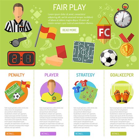 soccer goalie hands - Soccer infographics with flat icons penalty, player, referee and goal, isolated vector illustration Stock Photo - Budget Royalty-Free & Subscription, Code: 400-08955611