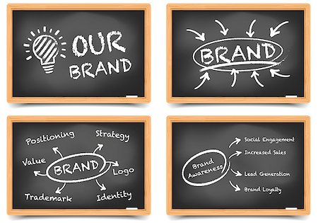 simsearch:400-09088741,k - detailed illustration of blackboards with different Brand concepts, eps10 vector, gradient mesh included Foto de stock - Royalty-Free Super Valor e Assinatura, Número: 400-08955643