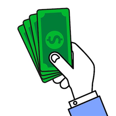 simsearch:400-08282552,k - minimalistic illustration of a hand holding money, eps10 vector illustration Stock Photo - Budget Royalty-Free & Subscription, Code: 400-08955654