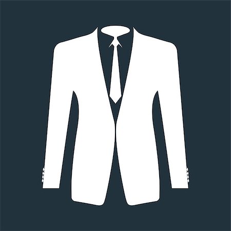 simsearch:400-07976631,k - Suit icon isolated on black background. Vector art. Foto de stock - Royalty-Free Super Valor e Assinatura, Número: 400-08955678