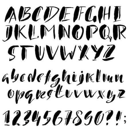 simsearch:400-08613470,k - Hand drawn font made by dry brush strokes. Grunge style alphabet. Handwritten font. Vector illustration Stockbilder - Microstock & Abonnement, Bildnummer: 400-08955679