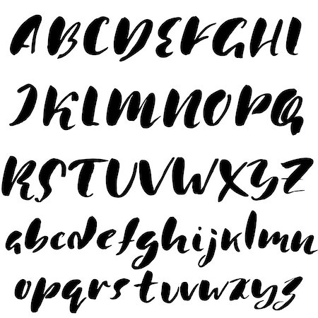 simsearch:400-08980863,k - Hand drawn font made by dry brush strokes. Grunge style alphabet. Handwritten font. Vector illustration Photographie de stock - Aubaine LD & Abonnement, Code: 400-08955686