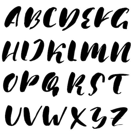 simsearch:400-08613470,k - Hand drawn font made by dry brush strokes. Grunge style alphabet. Handwritten font. Vector illustration Stockbilder - Microstock & Abonnement, Bildnummer: 400-08955687