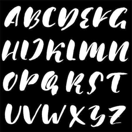 simsearch:400-08613470,k - Hand drawn font made by dry brush strokes. Grunge style alphabet. Handwritten font. Vector illustration Stockbilder - Microstock & Abonnement, Bildnummer: 400-08955683