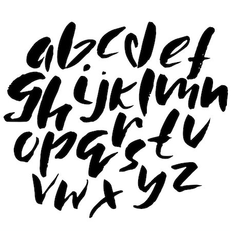simsearch:400-08613470,k - Hand drawn font made by dry brush strokes. Grunge style alphabet. Handwritten font. Vector illustration Stockbilder - Microstock & Abonnement, Bildnummer: 400-08955693