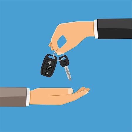 simsearch:400-04590086,k - hand giving car keys in the other hand. purchase or rental car concept with flat style icon. isolated vector illustration Photographie de stock - Aubaine LD & Abonnement, Code: 400-08955761