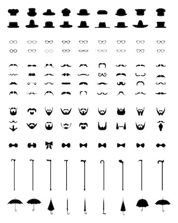 simsearch:400-06695587,k - Set icons for gentleman, isolated vintage and retro, vector Stock Photo - Budget Royalty-Free & Subscription, Code: 400-08955996