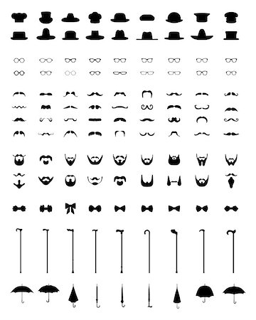 simsearch:400-05217778,k - Set icons for gentleman, isolated vintage and retro, vector Foto de stock - Super Valor sin royalties y Suscripción, Código: 400-08955996