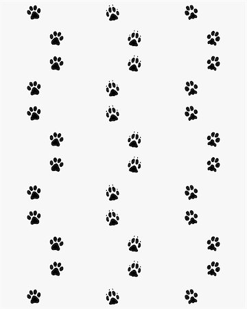 footprints on a path vector - Prints of dog paws,seamless vector Stock Photo - Budget Royalty-Free & Subscription, Code: 400-08955993