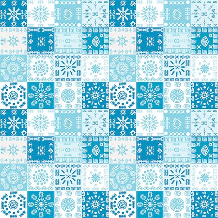 Blue seamless  background with ethnic motifs Stock Photo - Budget Royalty-Free & Subscription, Code: 400-08956066