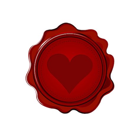 Red wax seal with heart Stock Photo - Budget Royalty-Free & Subscription, Code: 400-08956082