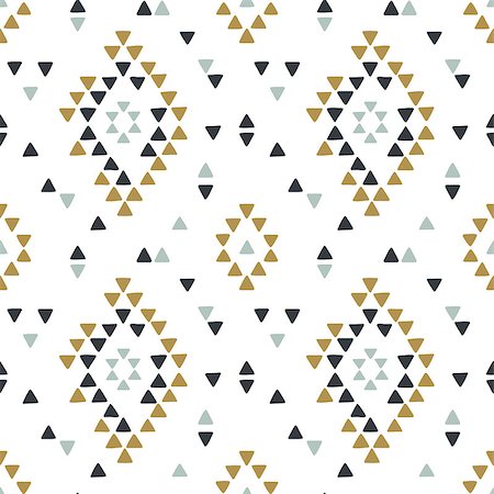 drawn baby - Seamless hand drawn geometric tribal pattern with rhombuses and triangles. Vector navajo design illustration. Stock Photo - Budget Royalty-Free & Subscription, Code: 400-08956090