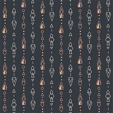 drawn baby - Seamless hand drawn geometric tribal pattern with rhombuses, triangles, squares and circles. Vector aztec design illustration. Stock Photo - Budget Royalty-Free & Subscription, Code: 400-08956093