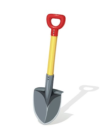 simsearch:400-08961753,k - Shovel. Agriculture and building tools for work. Instrument for diging. Horticulture spade inventory for dig. Gardening equipment. Isolated white background. Eps10 vector illustration. Fotografie stock - Microstock e Abbonamento, Codice: 400-08956118