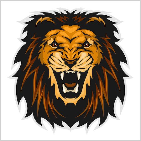simsearch:400-08977855,k - Lion head vector illustration on white background Photographie de stock - Aubaine LD & Abonnement, Code: 400-08956127