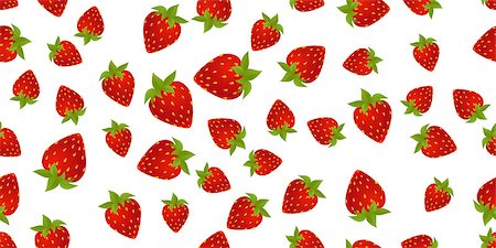 simsearch:400-09108602,k - Background of strawberries on white background. Seamless pattern. vector illustration Stock Photo - Budget Royalty-Free & Subscription, Code: 400-08956172