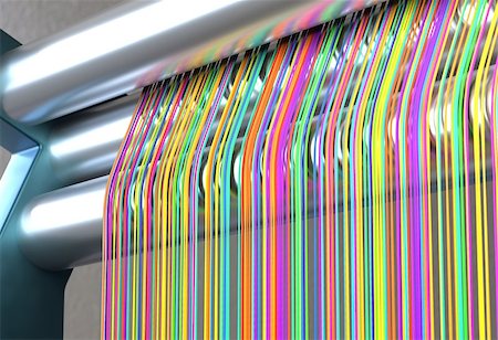 Textile machine with colors threads 3d render Stock Photo - Budget Royalty-Free & Subscription, Code: 400-08956214