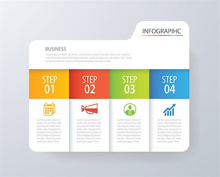 Infographic tab index design vector and marketing template business. Can be used for workflow layout, diagram, annual report, web design. Business concept with 4 options, steps or processes. Stock Photo - Budget Royalty-Free & Subscription, Code: 400-08956247
