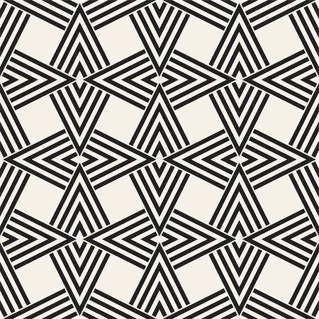 simsearch:400-09045556,k - Geometric Ornament With Striped Interlacing Rhombuses. Vector Seamless Monochrome Pattern. Modern Stylish Texture. Stockbilder - Microstock & Abonnement, Bildnummer: 400-08956256