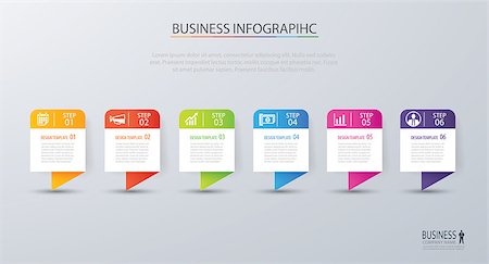 Infographic tab design vector and marketing template business. Can be used for workflow layout, diagram, annual report, web design. Business concept with 6 options, steps or processes. Stock Photo - Budget Royalty-Free & Subscription, Code: 400-08956250