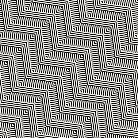 simsearch:400-08626521,k - Abstract ZigZag Parallel Stripes. Stylish Ethnic Ornament. Vector Seamless Pattern. Repeating Monochrome Background Stock Photo - Budget Royalty-Free & Subscription, Code: 400-08956315