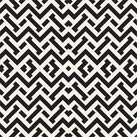 simsearch:400-08415945,k - Interlacing Lines Maze Lattice. Ethnic Monochrome Texture. Abstract Geometric Background Design. Vector Seamless Black and White Pattern. Stockbilder - Microstock & Abonnement, Bildnummer: 400-08956320