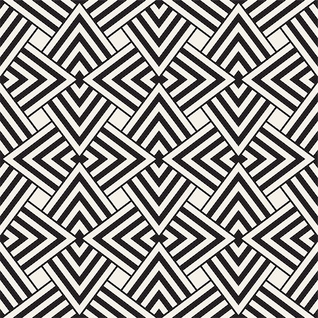 simsearch:400-09045556,k - Geometric Ornament With Striped Interlacing Rhombuses. Vector Seamless Monochrome Pattern. Modern Stylish Texture. Stockbilder - Microstock & Abonnement, Bildnummer: 400-08956321