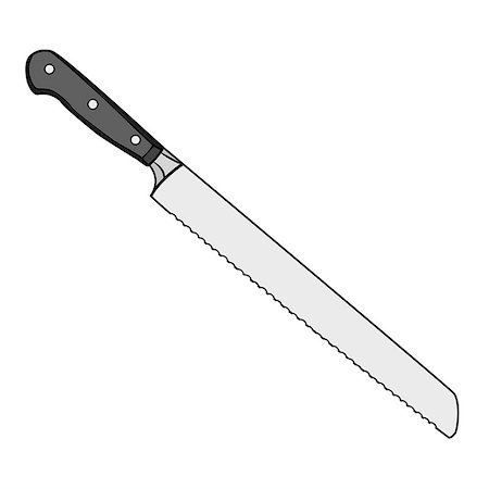 simsearch:400-05036060,k - Illustration of Isolated Bread Knife Cartoon Drawing. Vector EPS 8. Stock Photo - Budget Royalty-Free & Subscription, Code: 400-08956362