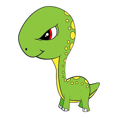 simsearch:400-08956391,k - Illustration of Cute Cartoon of Green Baby Brontosaurus Dinosaur. Vector EPS8 . Stock Photo - Budget Royalty-Free & Subscription, Code: 400-08956389