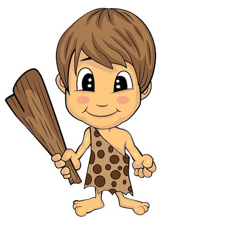 simsearch:400-08956391,k - Illustration of Isolated Cartoon Stone Age Cute Cave Boy. Vector EPS 8. Stock Photo - Budget Royalty-Free & Subscription, Code: 400-08956382