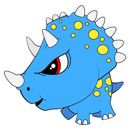 simsearch:400-08161528,k - Illustration of Cute Cartoon Blue Baby Triceratops Dinosaur. Vector EPS 8. Foto de stock - Royalty-Free Super Valor e Assinatura, Número: 400-08956394