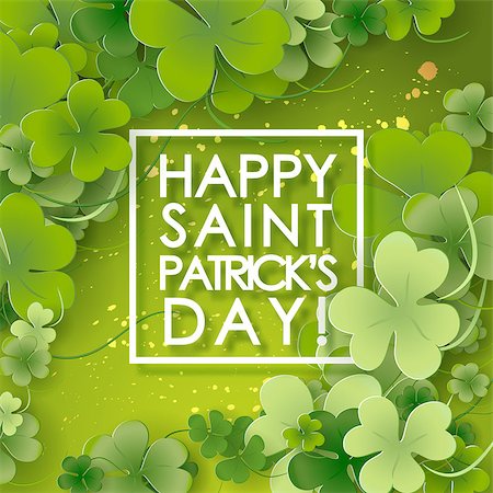 simsearch:400-06569678,k - St Patricks Day background. Vector illustration for lucky spring design with shamrock. Stock Photo - Budget Royalty-Free & Subscription, Code: 400-08956422